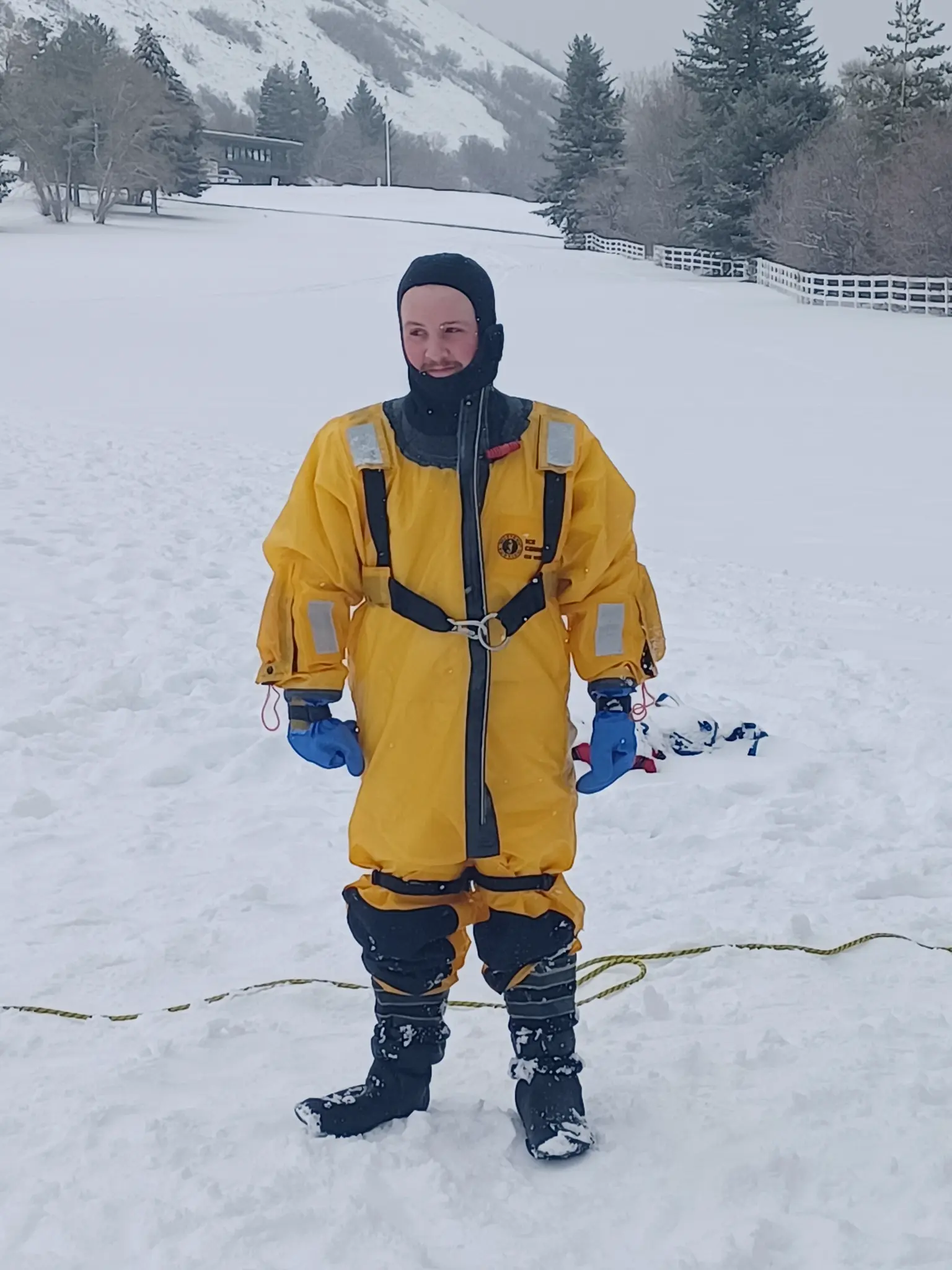 Ice rescue training in action