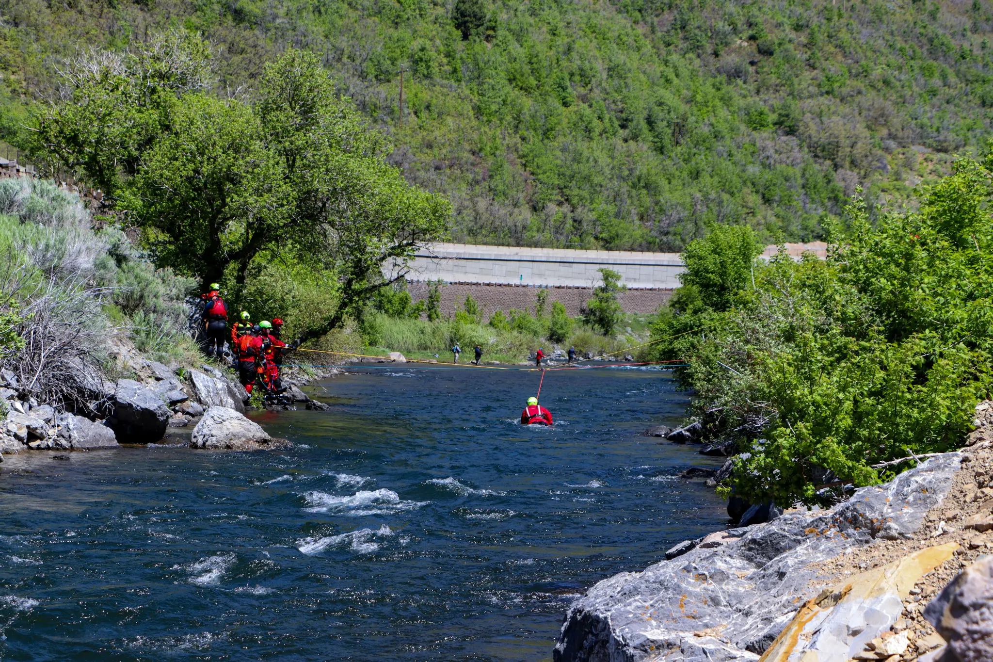Complex swiftwater rescue operations - river crossing