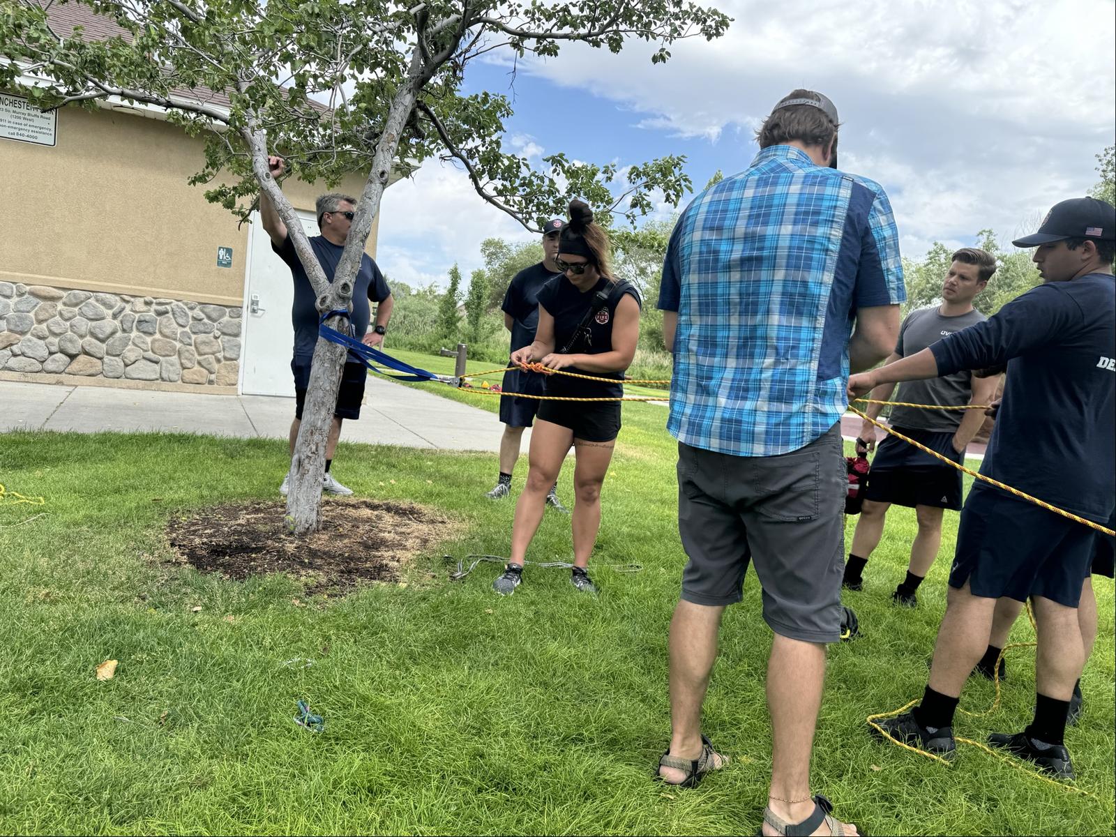 Cliff face rescue training