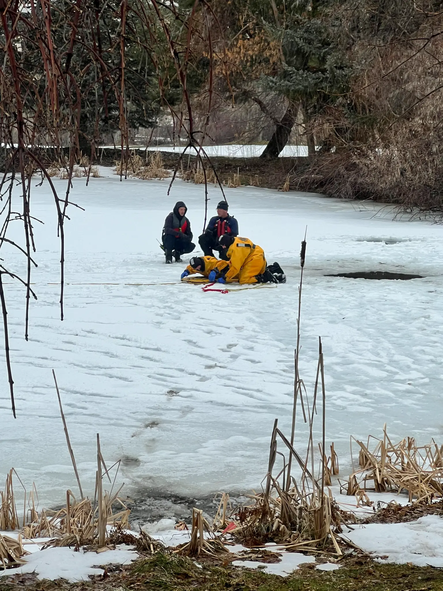 Ice rescue team operations