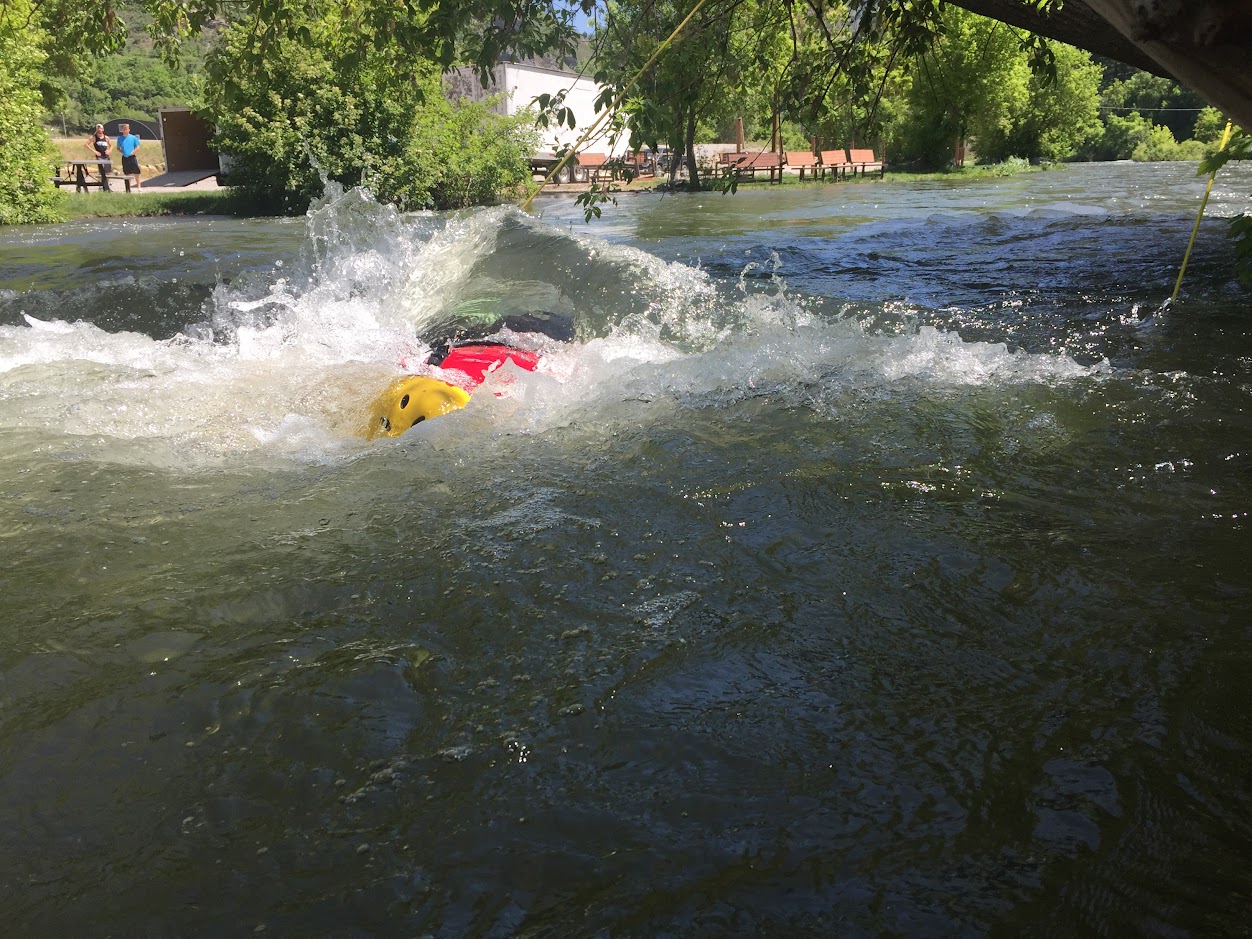 Swimmer in rapids