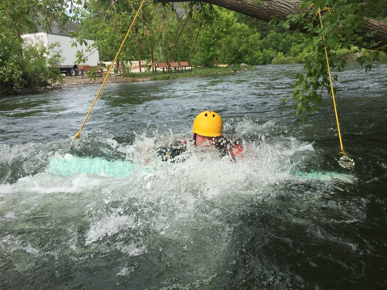 Tethered swimmer training
